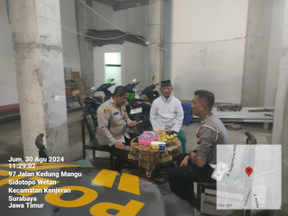 Kapolsek Kenjeran Laksanakan Silaturahmi dan Patroli di Masjid Baitut Tammimi