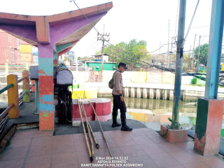 Polsek Asemrowo Laksanakan Patroli Cek Debit Air di Pintu Air Balong II, Situasi Aman dan Terkendali