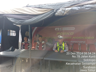 Anggota Posko Kampung Bebas Narkoba Polsek Semampir Gelar Apel Harkamtibmas