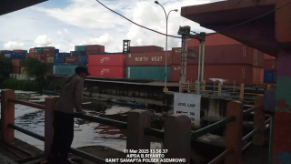 Personel Polsek Asemrowo Laksanakan Patroli di Pintu Air Balong II, Situasi Aman dan Terkendali