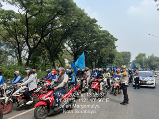 Polres Pelabuhan Tanjung Perak Pam Jalur dan Kawal Massa saat Peringatan May Day di Surabaya