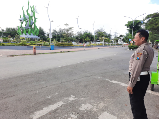 Polsek Kenjeran Laksanakan Patroli di Taman Suroboyo, Antisipasi Kemacetan dan 3C