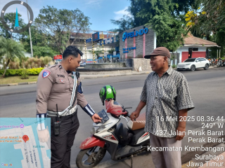 Satlantas Polres Pelabuhan Tanjung Perak Laksanakan Sosialisasi Program Mahameru Lantas