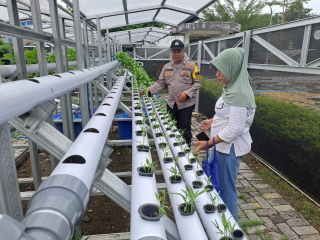 Bhabinkamtibmas Tanjung Perak Berikan Pembinaan Ketahanan Pangan di Pekarangan Hidroponik Petekkan