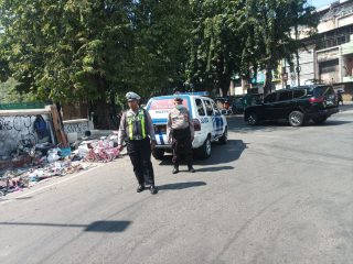 Polsek Pabean Cantikan Laksanakan Patroli di Jalan Bongkaran, Antisipasi 3C dan Kecelakaan Lalu Lintas