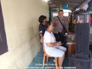 Patroli Polsek Asemrowo Himbau Warga Jaga Kamtibmas dan Antisipasi Kebakaran