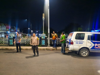 Patroli Kanit Reskrim Polsek Kenjeran di Jembatan Manggala, Antisipasi Kerawanan 3C