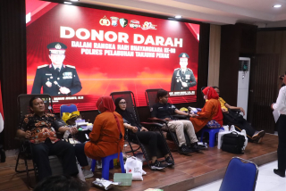 Sambut Hari Bhayangkara ke-80, Polres Pelabuhan Tanjung Perak Gelar Aksi Donor Darah, Kumpulkan 78 Kantong Darah.