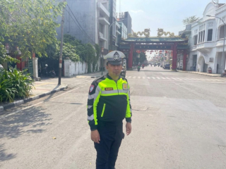 Polsek Pabean Cantikan Intensifkan Pemantauan Arus Lalu Lintas di Jalan Kembang Jepun, Antisipasi Kejahatan 3C