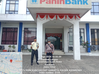 Polsek Asemrowo Patroli Dialogis di Bank Panin Tambak Langon, Antisipasi 3C