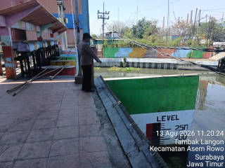 Polsek Asemrowo Pantau Debit Air di Rumah Pompa Balong 2, Antisipasi Potensi Banjir