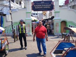 Polsek Semampir Patroli Jogo Perak di Pintu Masuk Sunan Ampel, Antisipasi 3C