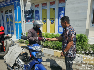 Polres Pelabuhan Tanjung Perak Bersama Polsek Kenjeran dan Satpol PP Gelar Pemeriksaan Ranmor di Pos Suramadu