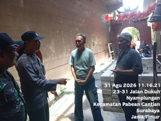 Bhabinkamtibmas Polsek Pabean Cantikan Sambang Warga Nyamplungan, Sampaikan Imbauan Antisipasi Curanmor
