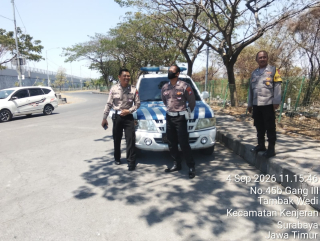 Polsek Kenjeran Patroli Harkamtibmas di Sisi Barat Terowongan Jembatan Suramadu