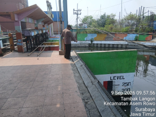 Polsek Asemrowo Pantau Rumah Pompa Air Balong 2, Pastikan Debit Air dalam Batas Normal