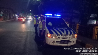 Polsek Krembangan Patroli Jalan Gadukan Rukun, Antisipasi 3C dan Balap Liar