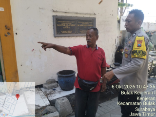 Bhabinkamtibmas Kenjeran Sambang Ketua RW 03, Imbau Warga Jaga Kerukunan dan Keamanan Kendaraan