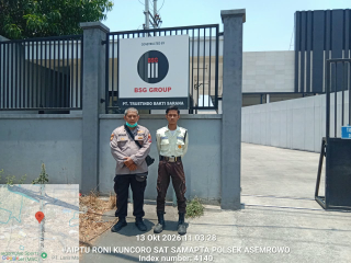 Polsek Asemrowo Patroli Dialogis di Pergudangan Margomulyo, Antisipasi Kerawanan 3C