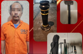 Polsek Pabean Cantikan Amankan DPO Pencuri 14 Bollard Di Kawasan Kembang Jepun.