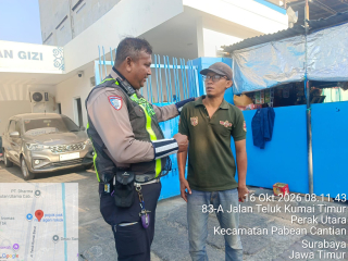 Satlantas Polres Pelabuhan Tanjung Perak Gencarkan Sosialisasi Tertib Berlalu Lintas