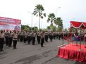 Kapolres Tanjung Perak Pimpin Apel Persiapan Pengamanan Pilwali & Simulasi Pencoblosan Dengan Protokol Kesehatan