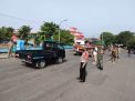 Polsek Pabean Cantikan Bersama Instansi Samping Gelar Operasi Masker di Jalan Kalimas Barat