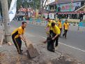 Polres Tanjung Perak Laksanakan Kerja Bakti Bersih-Bersih Mako