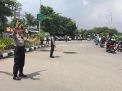Kasat Sabhara Polres Tanjung Perak Pimpin Pengamanan Jalur Buruh