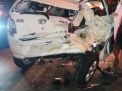 Kecelakaan Tabrak Lari, Mobil Sedan Rusak Berat