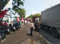 Cegah Macet di Lokasi Demo, Satlantas Polres Tanjung Perak Laksanakan Pengaturan