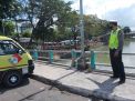Piket Fungsi Polsek Pabean Cantikan Rutin Cek Debit Air Sungai Petekan, Terpantau Dalam Kondisi Normal