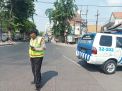 Polsek Pabean Cantikan Gelar Patroli Lalu Lintas di Jalan Bunguran untuk Antisipasi Kemacetan