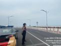 Patroli Ops Mantap Brata di Jembatan Kenjeran oleh Unit Raimas Sat Samapta Polres Pelabuhan Tanjung Perak