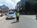 Polsek Pabean Cantikan Gelar Patroli Antisipasi Kemacetan di Jalan Kembang Jepun