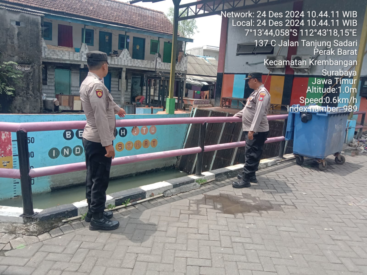 Polsek Krembangan Pastikan Kesiapan Pompa Air di Jalan Tanjung Sadari