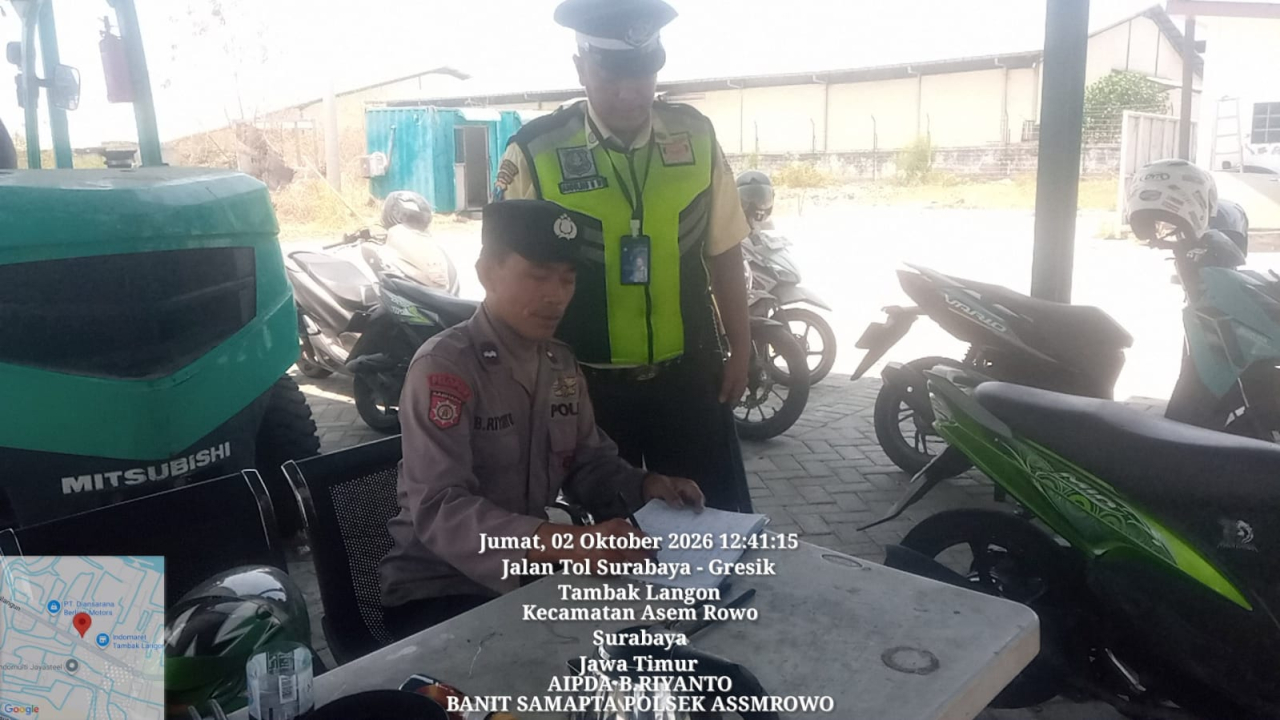 Polsek Asemrowo Patroli Objek Vital Gudang PLN Tambak Langon, Antisipasi 3C