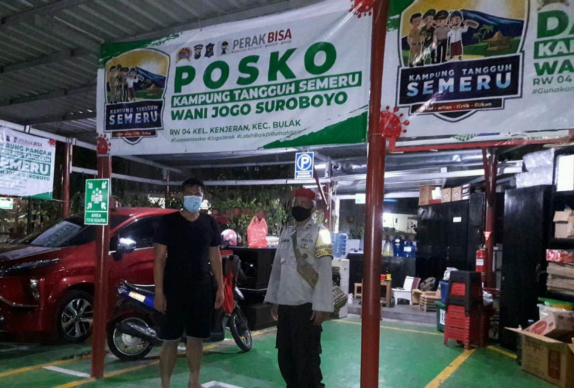 Babinkamtibmas Kenjeran Sambang Kampung Tangguh, Sampaikan Protokol Kesehatan Pencegahan Covid-19