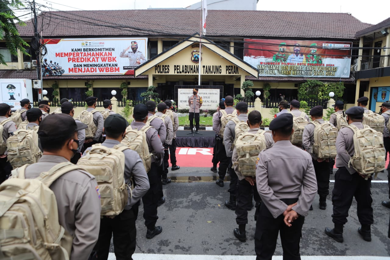 Wakapolres Tanjung Perak Pimpin Apel Gelar Pasukan Persiapan Pengamanan Pilwali