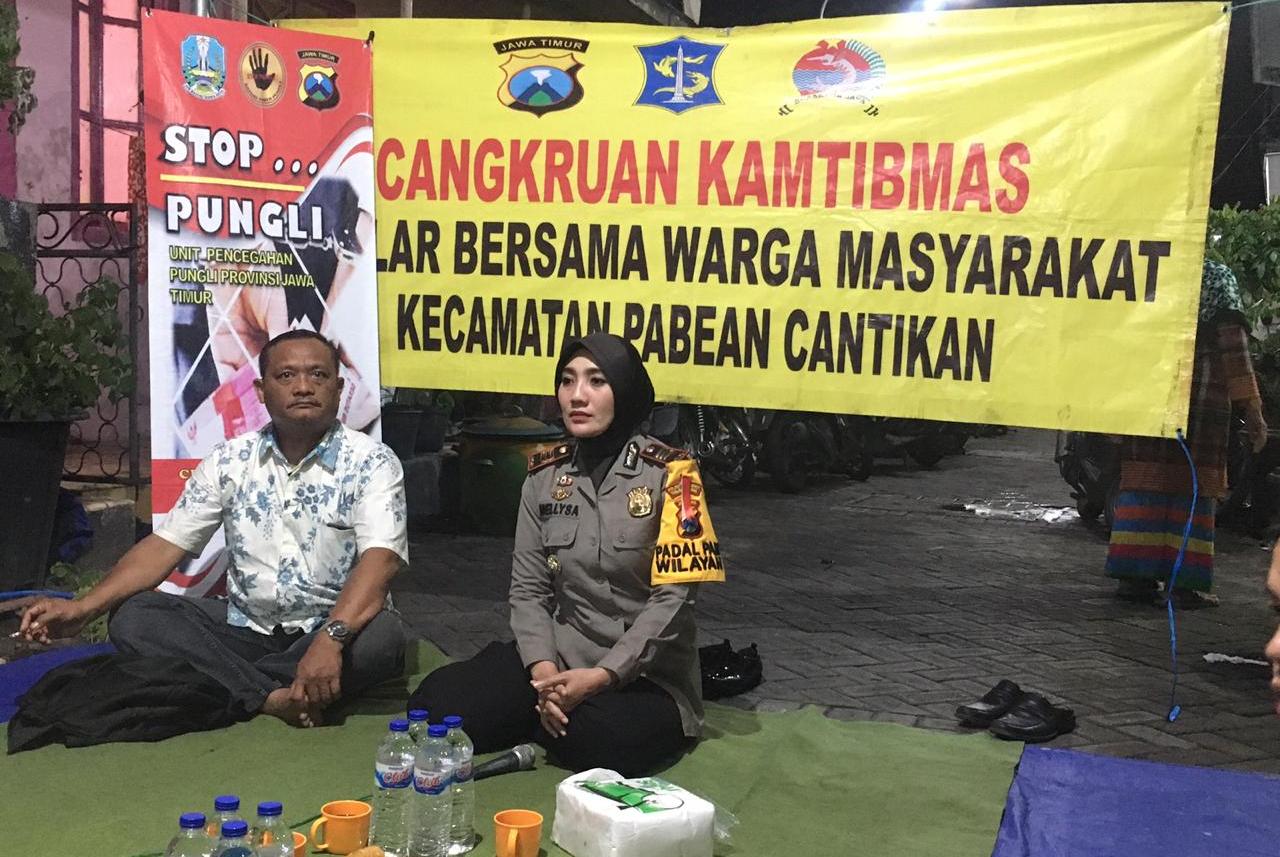 Kapolsek Pabean Cantikan Sampaikan Perihal Pemilu Damai di Acara Cangkrukan