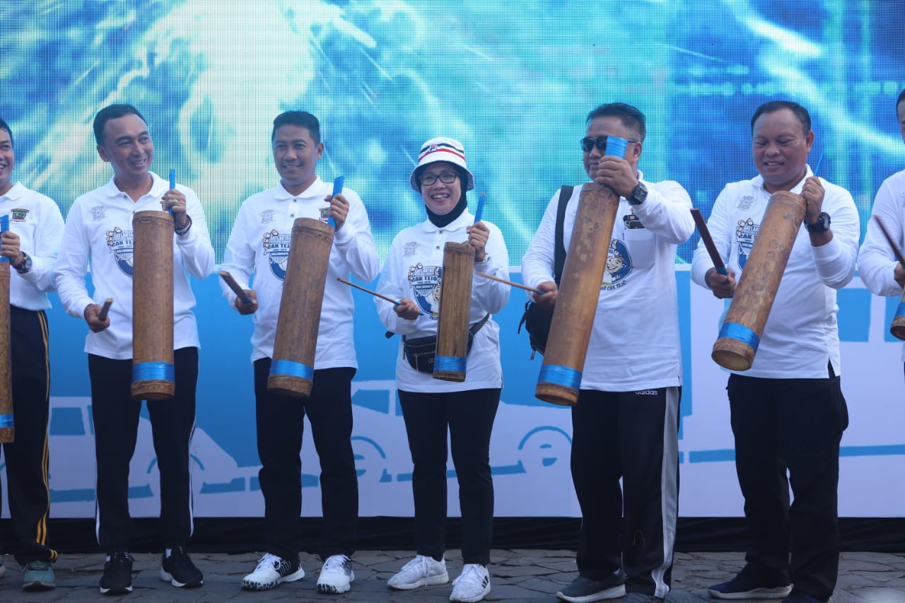 Kapolres Tanjung Perak Ikut Menghadiri Launching E-Tilang di Taman Bungkul