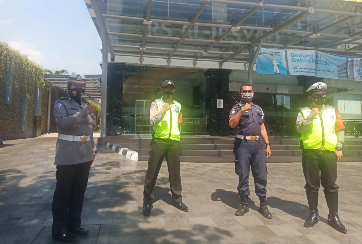 Polsek Pabean Cantikan Patroli Rutin di Rumah Sakit Al Irsyad, Cegah Pemulangan Paksa Jasad Pasien Covid-19