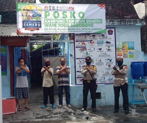 Polsek Pabean Cantikan Ingatkan Protokol Kesehatan Pencegahan Covid-19 Ke Tim Kampung Tangguh