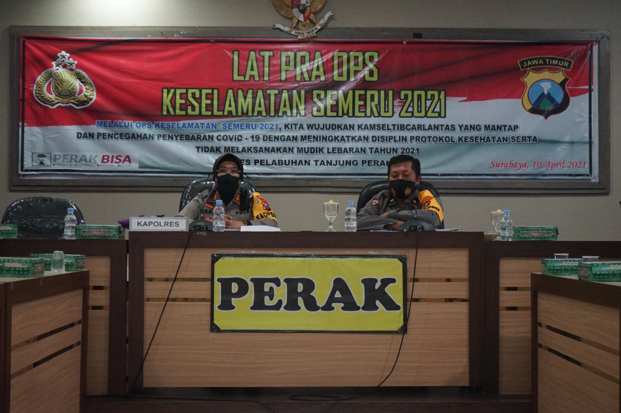 Kapolres Tanjung Perak Pimpin Lat Pra Ops Keselamatan Semeru 2021 Bersama Kabag Ops