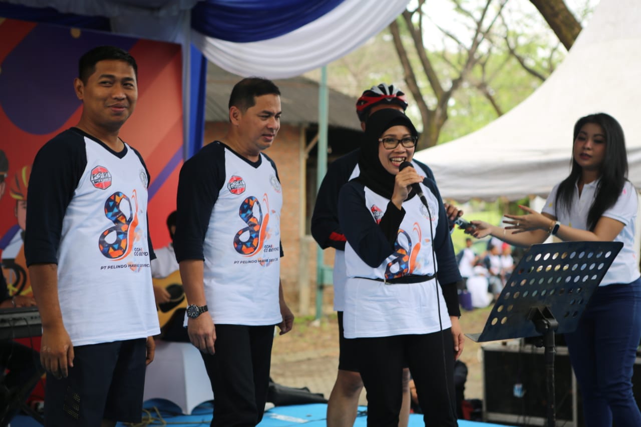 Wujudkan Sabtu Osis, Kapolres Tanjung Perak Gowes Bareng di HUT PT PMS