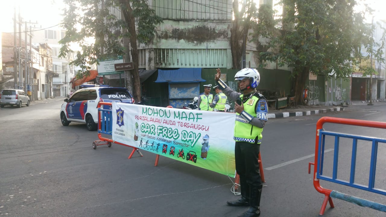 Satlantas Polres Tanjung Perak Lakukan Pengamanan Car Free Day