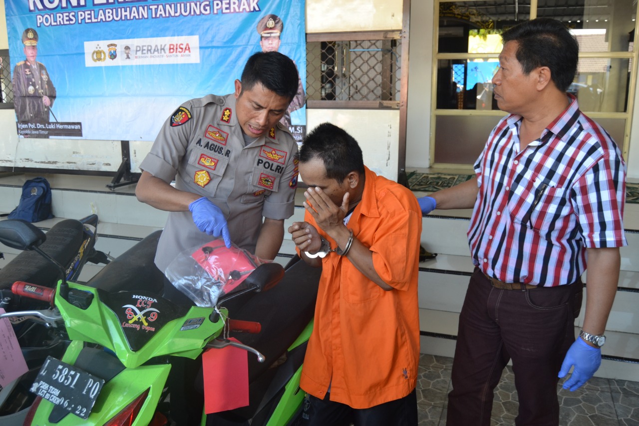 Polres Tanjung Perak Gelar Konferensi Pers Kasus Curanmor Hasil Penangkapan Polsek Semampir