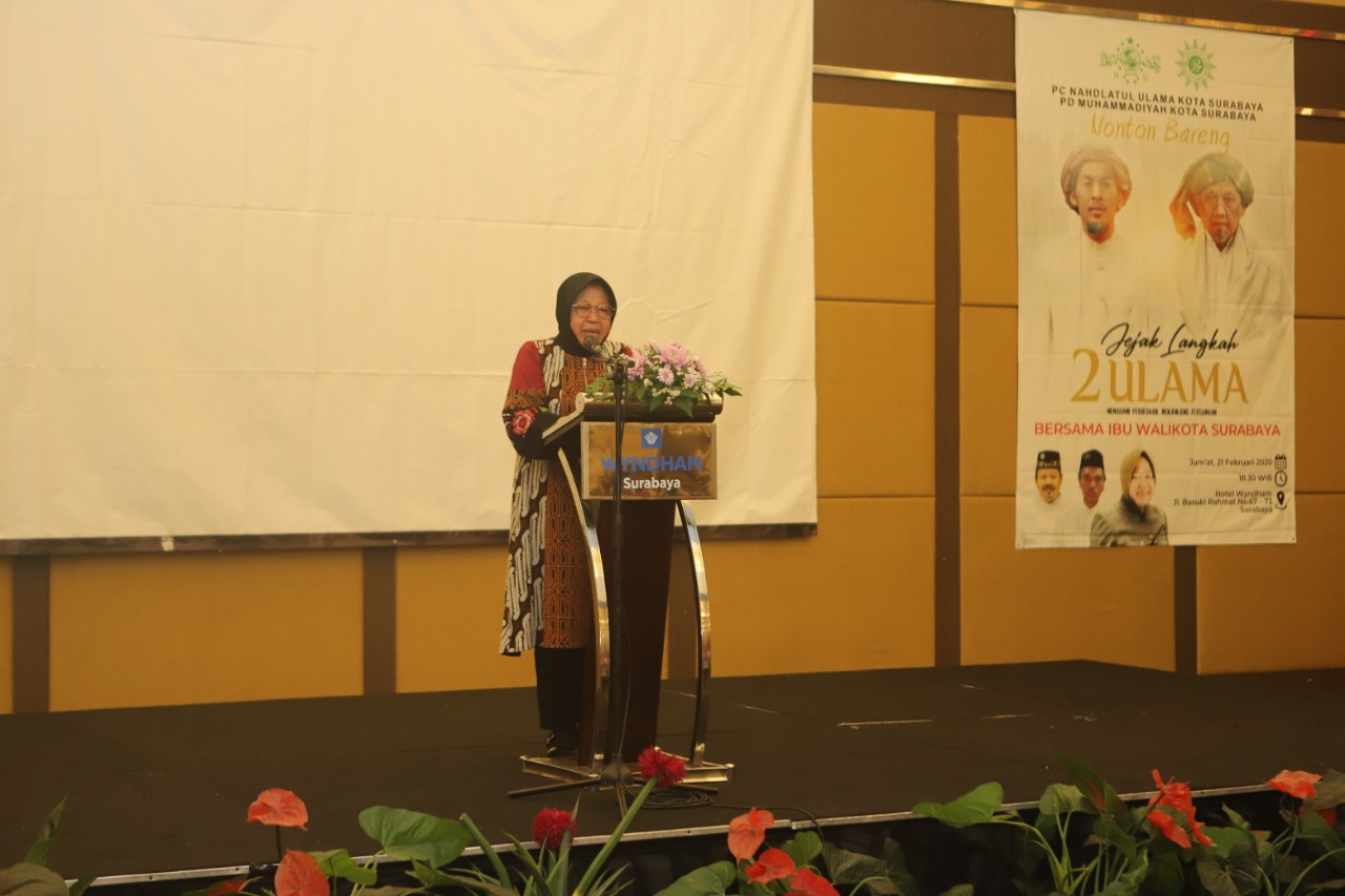 Kapolres Hadiri Acara Nobar Film Jejak Langkah 2 Ulama Bersama Walikota Surabaya