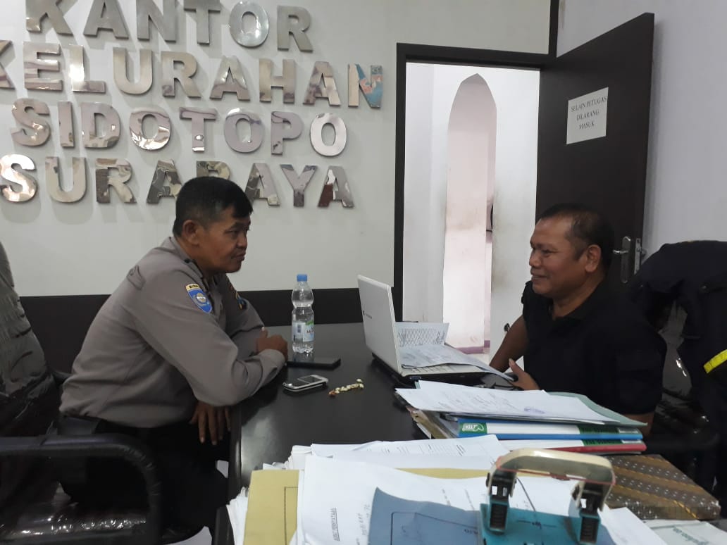 Babinkamtibmas Sidotopo Sambang Kelurahan, Koordinasikan Operasi Yustisi