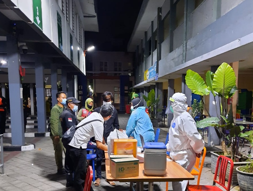 Polsek Pabean Cantikan Gelar Operasi Yustisi Protokol Kesehatan di Jalan Panggung